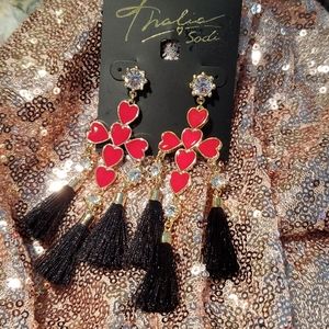NWT Ross & heart dangle earrings with tassels
